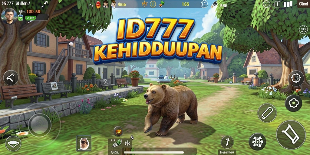 Screenshot gameplay menunjukkan karakter dan interaksi sosial di ID777.