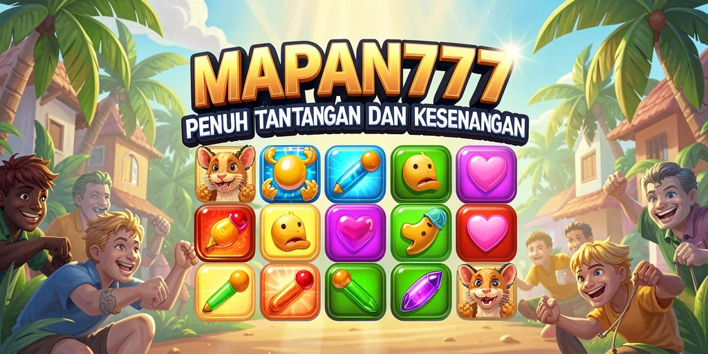 Tampilan gameplay seru permainan Match-3 MAPAN777 dengan berbagai level.