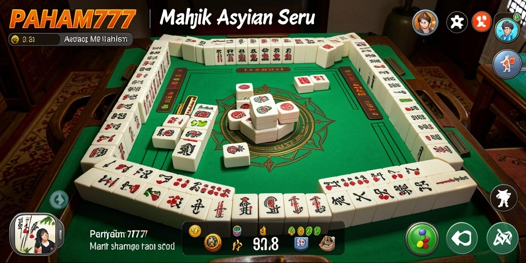 Tampilan gameplay Mahjong seru di PAHAM777 dengan desain grafis yang menarik.
