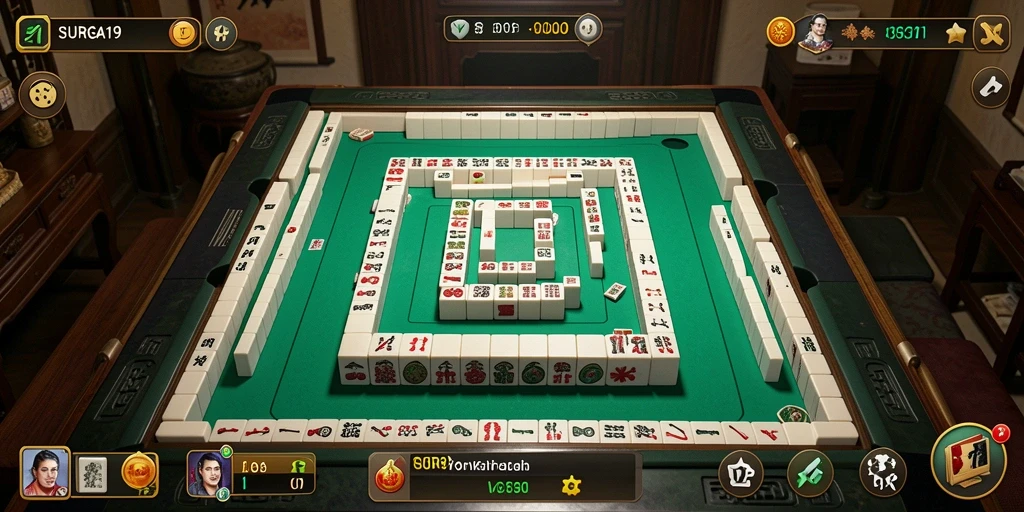 Tangkapan layar SURGA19 menampilkan permainan Mahjong yang menantang dan menarik.